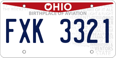 OH license plate FXK3321