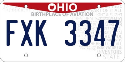 OH license plate FXK3347