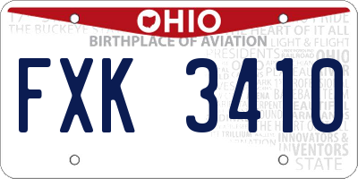 OH license plate FXK3410