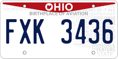 OH license plate FXK3436
