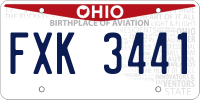 OH license plate FXK3441