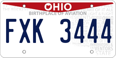 OH license plate FXK3444