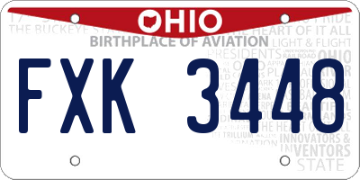 OH license plate FXK3448