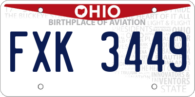 OH license plate FXK3449