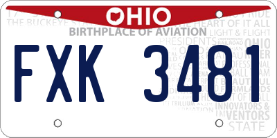 OH license plate FXK3481