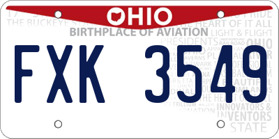 OH license plate FXK3549