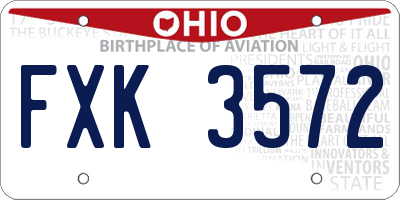 OH license plate FXK3572