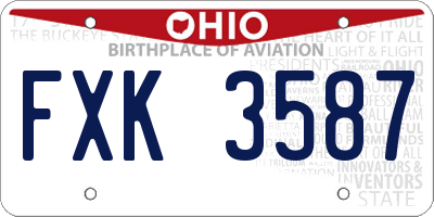 OH license plate FXK3587