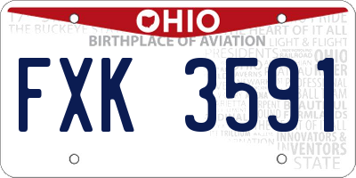 OH license plate FXK3591