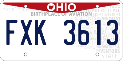 OH license plate FXK3613