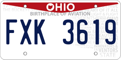 OH license plate FXK3619