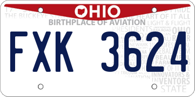 OH license plate FXK3624