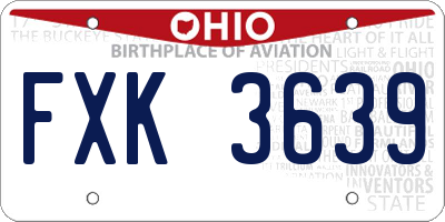 OH license plate FXK3639