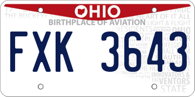OH license plate FXK3643