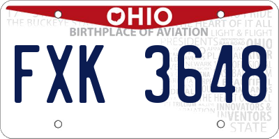 OH license plate FXK3648