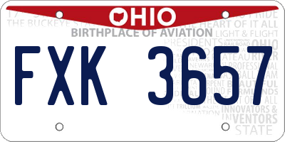 OH license plate FXK3657