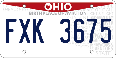 OH license plate FXK3675