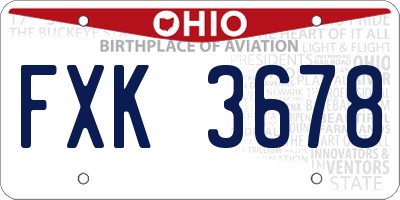 OH license plate FXK3678