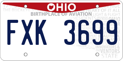 OH license plate FXK3699