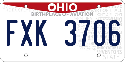 OH license plate FXK3706