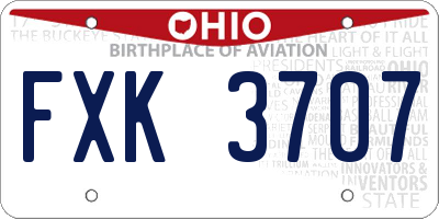 OH license plate FXK3707
