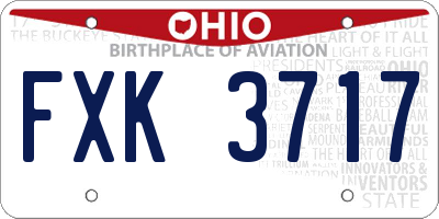 OH license plate FXK3717