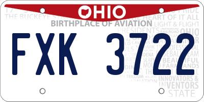 OH license plate FXK3722