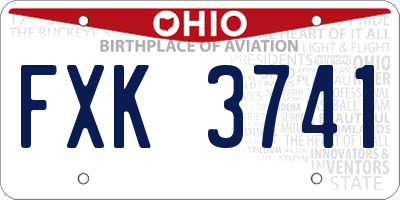 OH license plate FXK3741