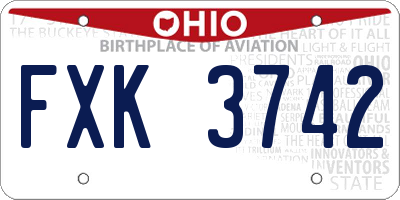 OH license plate FXK3742