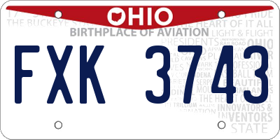 OH license plate FXK3743