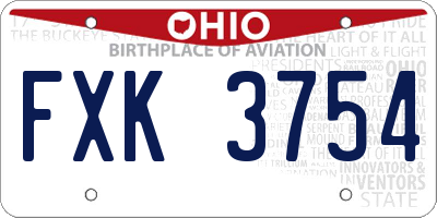 OH license plate FXK3754
