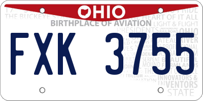 OH license plate FXK3755