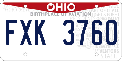 OH license plate FXK3760