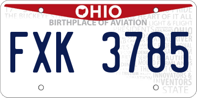 OH license plate FXK3785