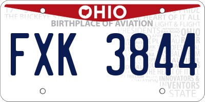 OH license plate FXK3844