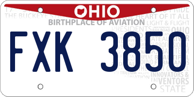 OH license plate FXK3850