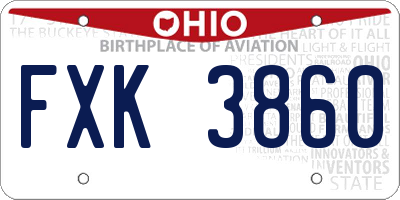 OH license plate FXK3860