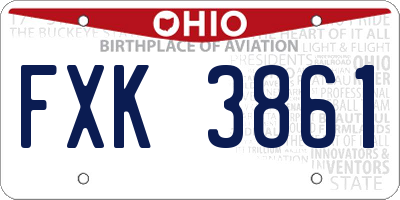OH license plate FXK3861