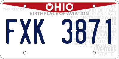 OH license plate FXK3871