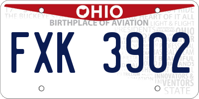 OH license plate FXK3902