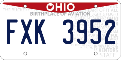 OH license plate FXK3952