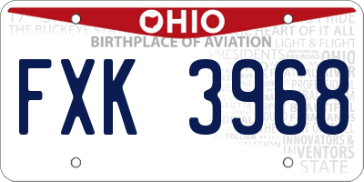 OH license plate FXK3968