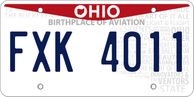 OH license plate FXK4011
