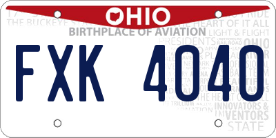 OH license plate FXK4040