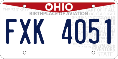 OH license plate FXK4051