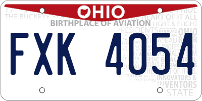 OH license plate FXK4054