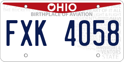 OH license plate FXK4058