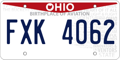 OH license plate FXK4062