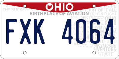 OH license plate FXK4064