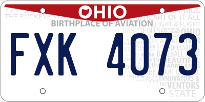 OH license plate FXK4073